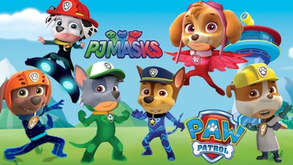 PJ MASKS Transforms Into PAW PATROL Gekko, Catboy, Owlette, Luna Girl | Coloring Videos For Kids