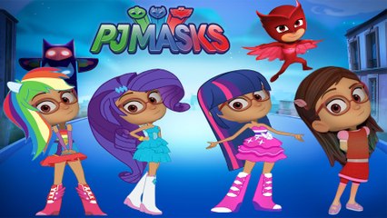PJ MASKS Amaya Transforms Into MY LITTLE PONY Fluttershy Rainbow Dash Twilight Sparkle Rarity