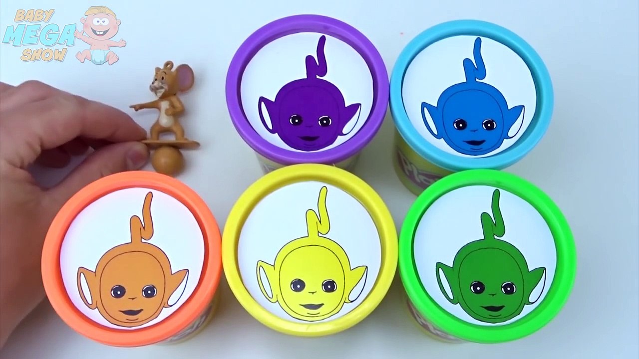 PLAY DOH Cups Teletubbies Rainbow Colors Surprise Toys Minions Spiderman Cars 2 TMNT Disney