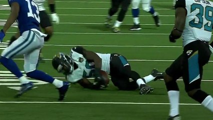 Andrew Luck intercepted by Telvin Smith