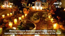 Colorful and festive vigil in Mexican cemeteries