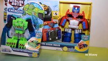 Rescue Bots Optimus Prime Truck and Trailer, Boulder, Blades Toy Review