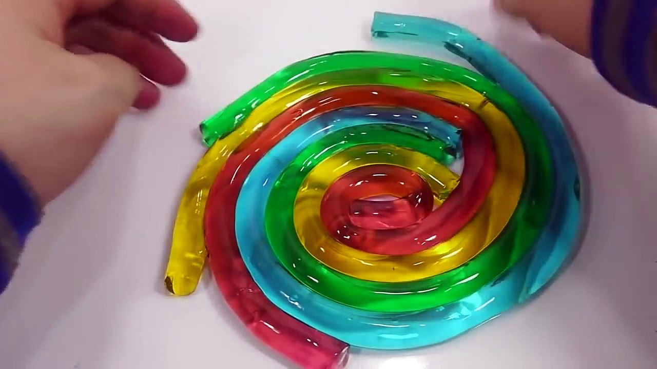 DIY How to Make Hose Colors Soft String Jelly Gummy Pudding Learn Colors Pearl Slime Syrin