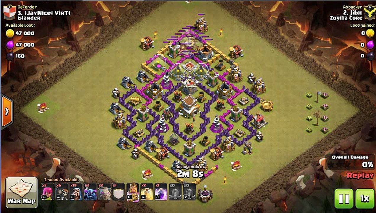 clash of clan attack strategy golem, wizard pekka (gowipe)