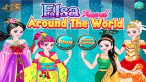 Disney Princess Elsa Travel Around The World Frozen Compilation Dress Up Games