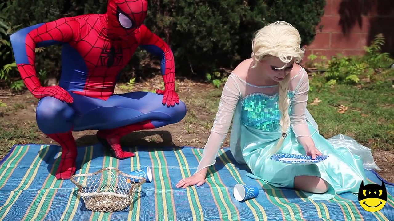 Spiderman Sits on Frozen Elsa! POLICE vs Joker Bad Baby Hulk! Superhero Spell Fun IRL -)