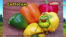 Capsicum Rhyme | Nursery Rhymes With Lyrics For Kids | Vegetable Rhymes | Rhymes 3D Animation