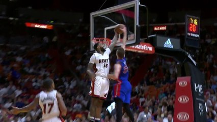 James Johnson Rejects Jon Leuer's Dunk Attempt