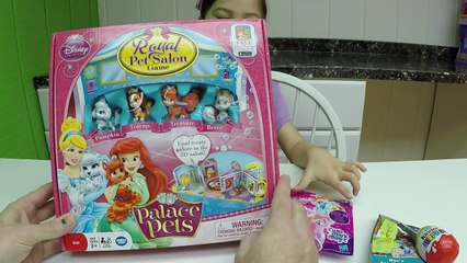 CUTE PALACE PETS GAME Disney Princess Family Fun Game Kinder Surprise Toy Egg Doc McStuffins Toys