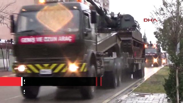 Suriye sınırına obüs ve askeri araç sevkiyatı