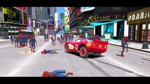Spiderman Nursery Rhymes Smash Party w/ Lightning McQueen Disney Cars Pixar Children Songs