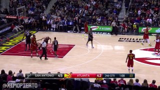 Dwight Howard Knocks Down Pau Gasol | Spurs vs Hawks | January 1, 2017 NBA