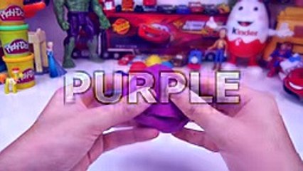 LEARN COLOURS for Kids w_ Play Doh Surprise Eggs Spongebob Minnie Mouse Peppa Pig Batman MLP Toys HD