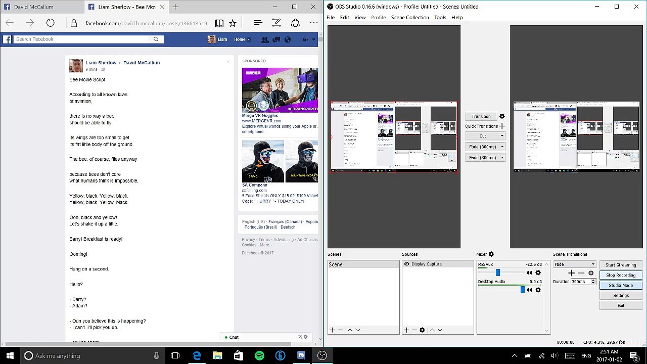 Reading the bee movie script