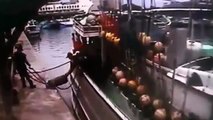 Gas Cylinder Explodes on Boat Blasting the Captain into Water