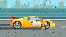 Carros de carreras Amarillo - Carros infantiles - Mundo de los Сoches - Dibujos Animados Para Niños