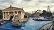 Slow Motion Water Slider Rollercoaster Poseidon in Theme Park at Europa-Park Rust Germany