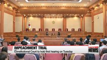 President Park's impeachment trial to begin on Tuesday