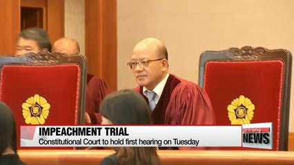 President Park's impeachment trial to begin on Tuesday