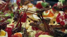 Japanese foodies enjoy unusual Christmas meal_ insects[2]