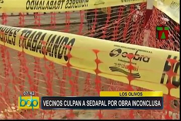 Los Olivos: malestar de vecinos por obra inconclusa