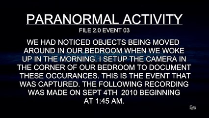 Il installe une camera dans sa chambre pour voir ce qui se passe dans sa chambre... Ce que capte la camera est effrayant