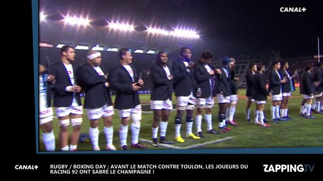 Rugby : Les joueurs du Racing 92 sabrent le champagne avant le choc face à Toulon