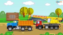 The Yellow Excavator and The Crane - Little Cars & Trucks Construction Cartoons for children