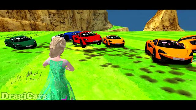 Spiderman & Frozen Elsa & Talking Tom Nursery Rhymes Fast Car Animation for Children Kids Songs