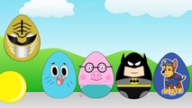 Gumball Machine Surprise Eggs Power Rangers Superman Mr Krab Learning Color Education For Kids