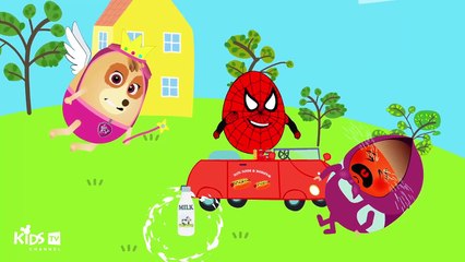 Download Video: Paw Patrol PJ Masks Masha Spiderman Egg, Masha eat hot chili, Fun superhero eggs