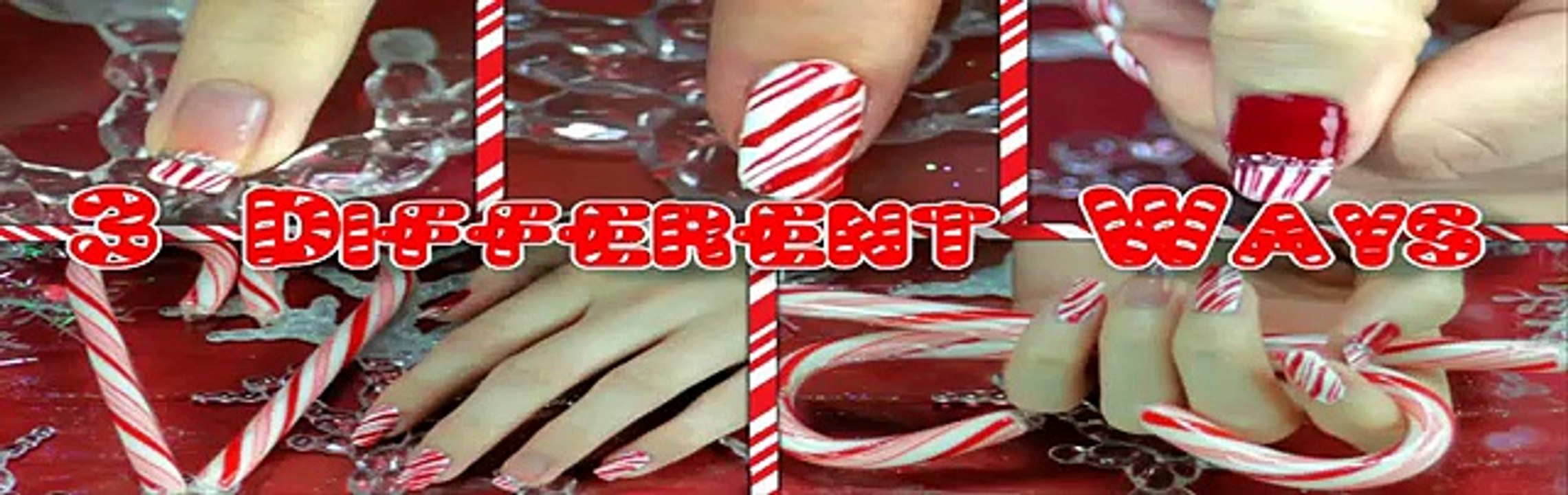 Candy Cane Nails  Three Different Ways!