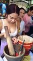 Street food in Thailand - Papaya salad somtam thai street food