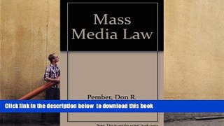 Audiobook  Mass Media Law Don R. Pember Full Book