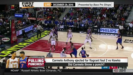 Carmelo Anthony Ejected For Whacking Thabo Sefolosha - First Take
