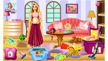 NEW Мультик онлайн для девочек—Беременная Рапунцель уборка в комнате—Игры для детей
