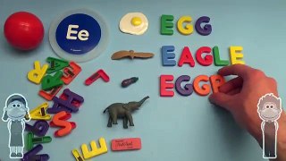 Disney Cars Surprise Egg Learn-A-Letter! Spelling Words that Start with the Letter E!
