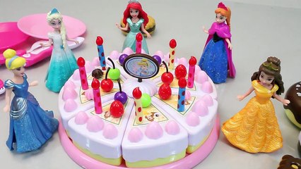 Learn Name Baby Toy Velcro Cutting Birthday Cake Disney Princess Pororo Play Doh for Children