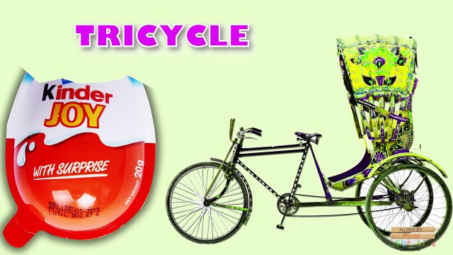 Kinder Surprise Eggs Street Vehicles Names For Children | Learn Street Vehicles Sounds For Kids