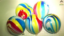 Rainbow Wet Water Balloons - Learn Colours Finger Nursery Balloon Family Compilation