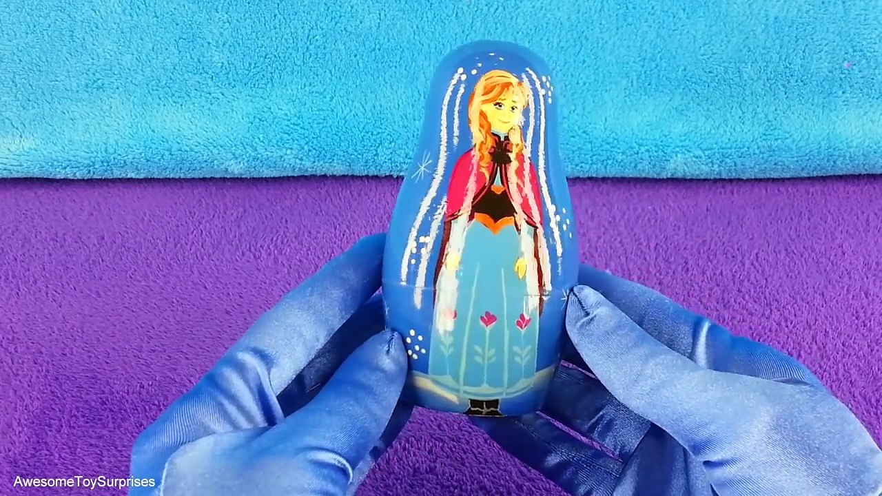Disney Frozen Nesting Dolls Matryoshka Dolls Stacking Cups Surprise Toys with Playdoh Egg