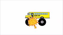 Learning Shapes Names for Kids with Monster Truck School Buses Stunt Video