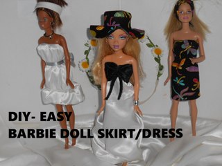 How to Make a Barbie Doll Skirt/ Dress (Super Easy)