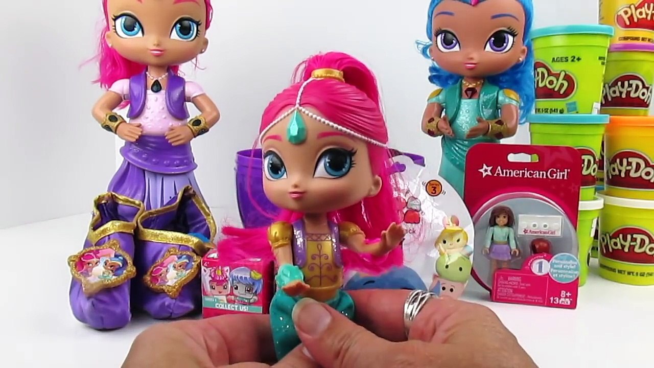 SHIMMER AND SHINE!! Logo Play-Doh Surprise Egg! HUGE! Talking Shimmer & Shine DOLLS! Stop Motion!!