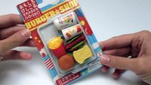 Erasers kit Burger shaped Erasers Iwako Erasers Kutsuwa ハッピーキチンハンバーガ