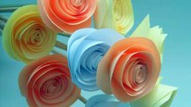 Roses from paper (Origami) Розы из бумаги на стеблях