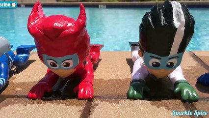 Télécharger la video: Learn Colors PJ MASKS Disney Jr. Gekko, Owlette, Catboy, Romeo Playdoh Toy Surprises Water