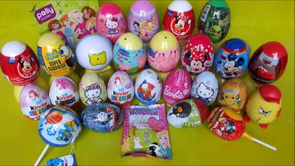 30 Surprise eggs Disney princess, Peppa Pig, Minnie Mouse, kinder surprise