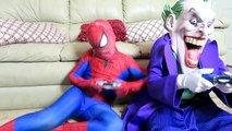 Spiderman vs Joker vs TRex vs Spidergirl TRex Attacks Spiderman Funny Superheroes