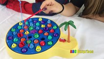 LETS GO FISHING Game XL Spiderman Learn Colors with Princess T Fun
